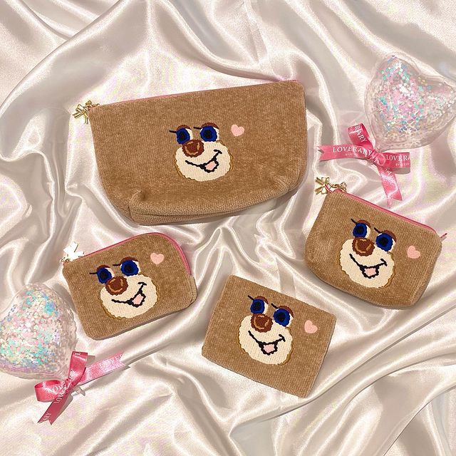 FEILER フェイラー☆ドアップテディ ポーチ マチあり L字型