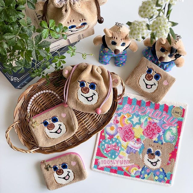 FEILER フェイラー☆ドアップテディ ポーチ マチあり L字型