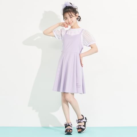 シアー袖Tシャツ&キャミワンピセット