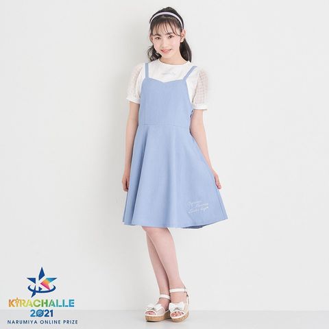 シアー袖Tシャツ&キャミワンピセット