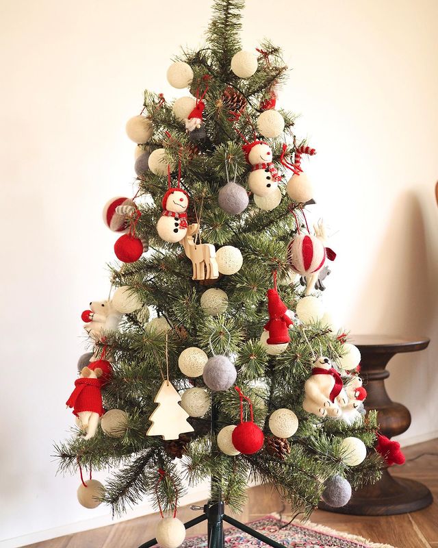 120cm] クリスマスツリー 手作りオーナメントセット LEDライト付  