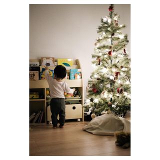 120cm/150cm] クリスマスツリー 手作りオーナメントセット LEDライト付