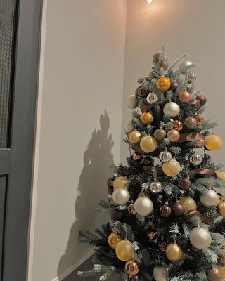 150cm] クリスマスツリー チョコレート柄オーナメントセット LED