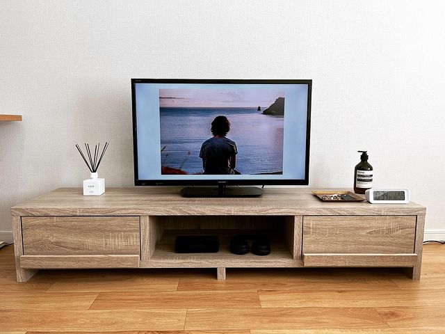 ダークブラウン 木製 テレビ台 引き出し付き 襲い モダン