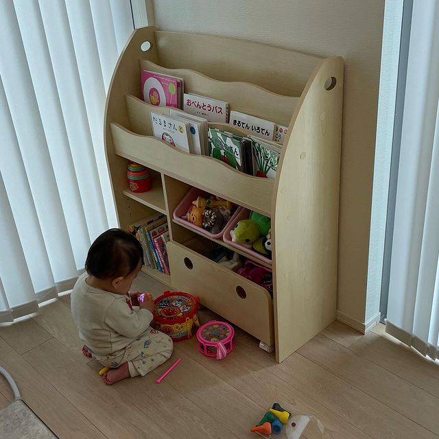 子供用絵本棚(タイプA.B)カラフルデザインで魅せるディスプレイラック 
