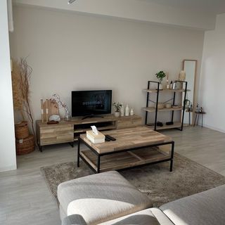IKEAライトウッド センターテーブル 収納棚付き IKEAライト
