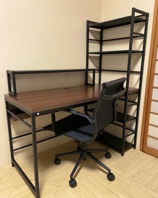 幅120] パソコンデスク 選べる3タイプ 本棚付き 収納付き