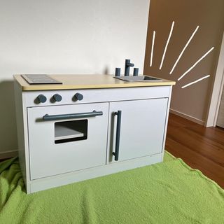 おもちゃキッチン(ナチュラル/ホワイト)知育玩具のクッキング