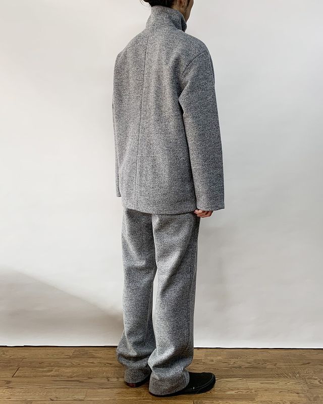 2-0822T∞ AURALEE WOOL LING YARN MILLED JERSEY ZIP BLOUSON 新品