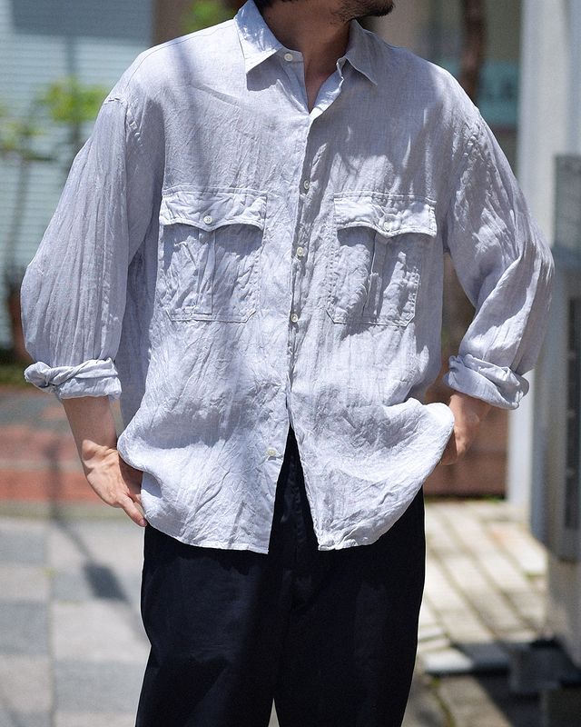 PORTER CLASSIC ROLL UP LINEN CHECK SHIRT | www.jarussi.com.br