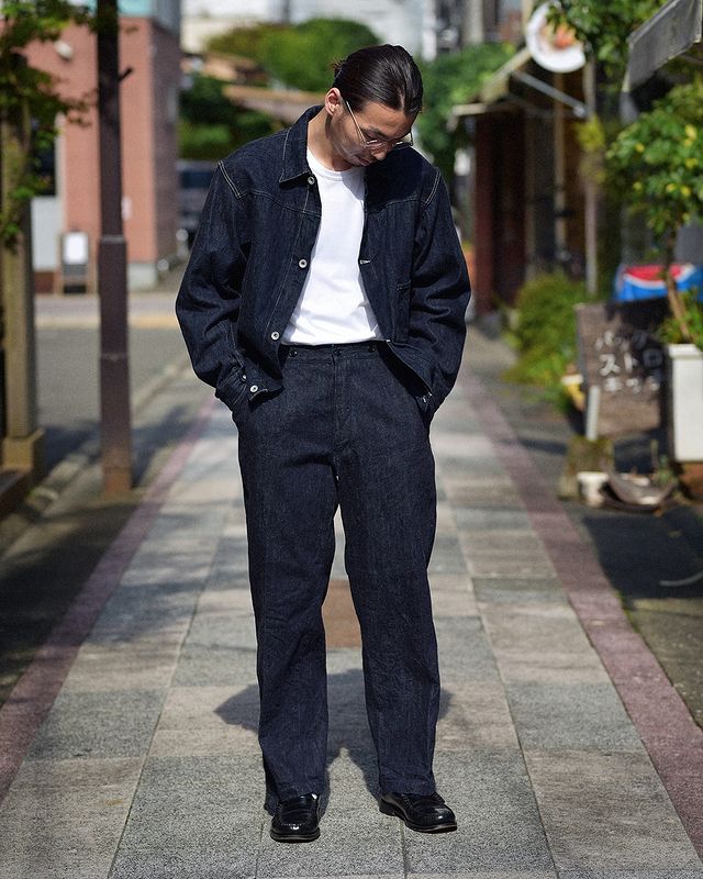 COMOLI 22SS デニムオーバーパンツ 1NAVY - デニム/ジーンズ