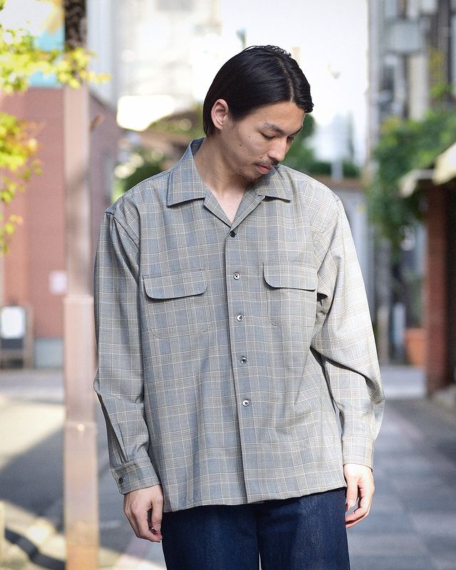 INTĒRIM インテリム CHECK OPEN COLLAR SHIRT | finiscapital.com