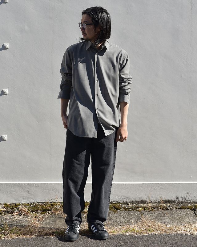 AURALEE / オーラリー | SUPER FINE TROPICAL WOOL SHIRT - Top Gray