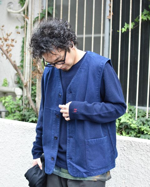 BLUE BLUE JAPAN|羽織り/ガウン|コンプレスドウール コウシガラ ハオリ 