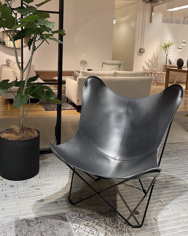 BKF CHAIR BLACK LEATHER バタフライチェア アクタス-