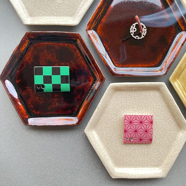 ウェブショップ六角香皿 飴釉: 香りとともに【公式】お香の専門店 松栄