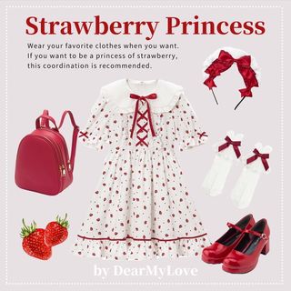 いちご姫ワンピース ワンピース なら量産型 地雷系ファッションのdearmylove 夢展望公式サイト プチプラ通販