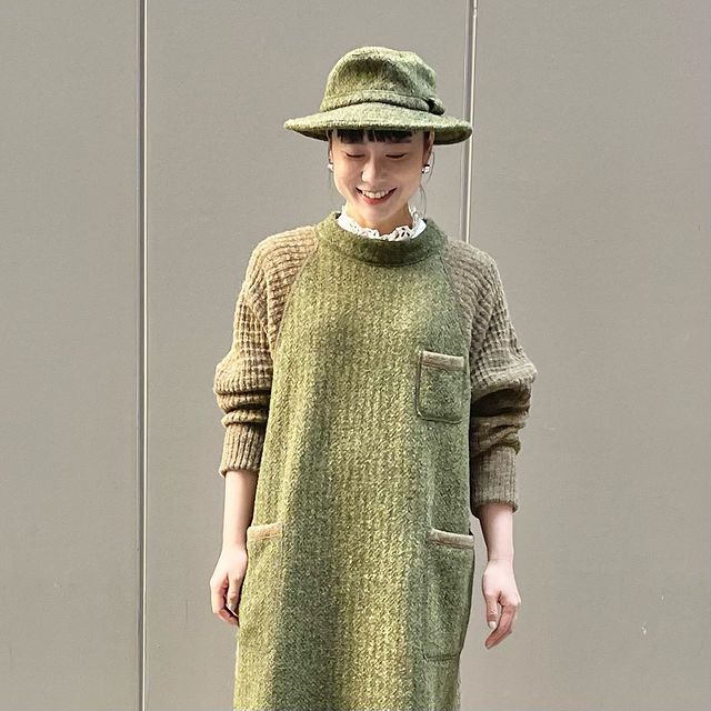 45Rシェットランドツイードニットのドレス: WOMEN|45R