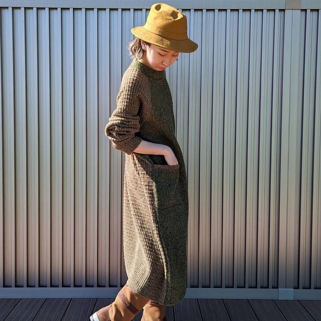 45Rシェットランドツイードニットのドレス: WOMEN|45R