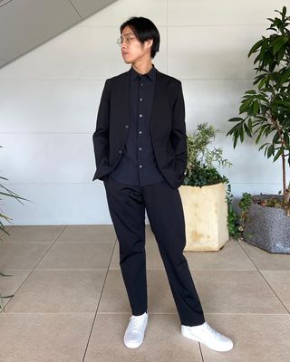 ESTNATION / ノーカラーポンチセットアップジャケット<TECLER ...