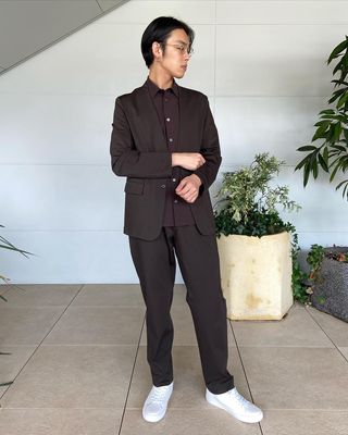 ESTNATION / ノーカラーポンチセットアップジャケット<TECLER ...