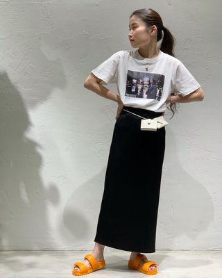 限定SALE正規品】 スカート ESTNATION / バックサテンジョーゼット