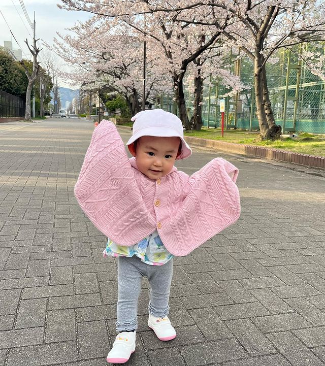 ミキハウス ベビーポンチョとニット帽 - ベビー服、シューズ