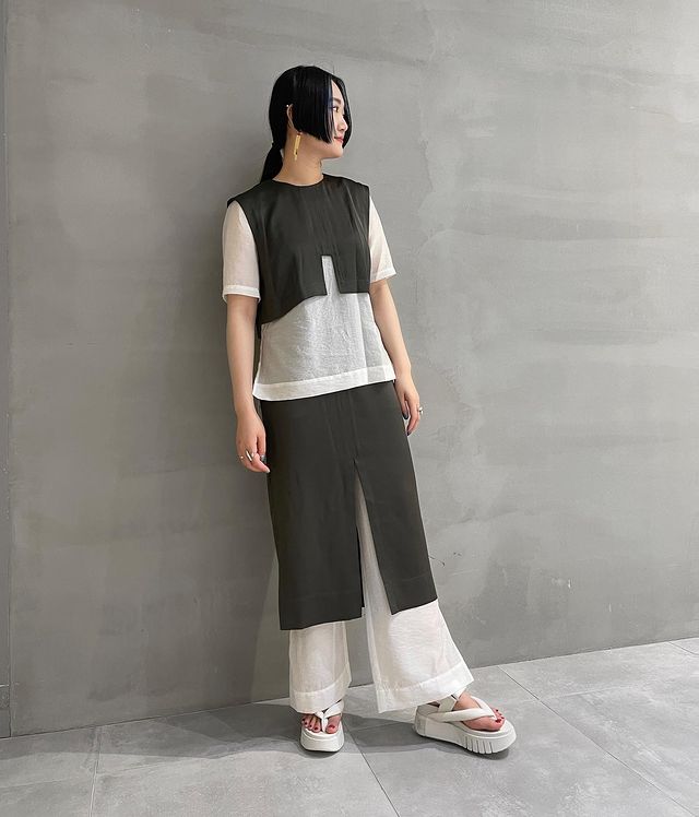 日本最大級 レイヤードスリットスカートパンツ LAYERED SLIT SK PT tdh