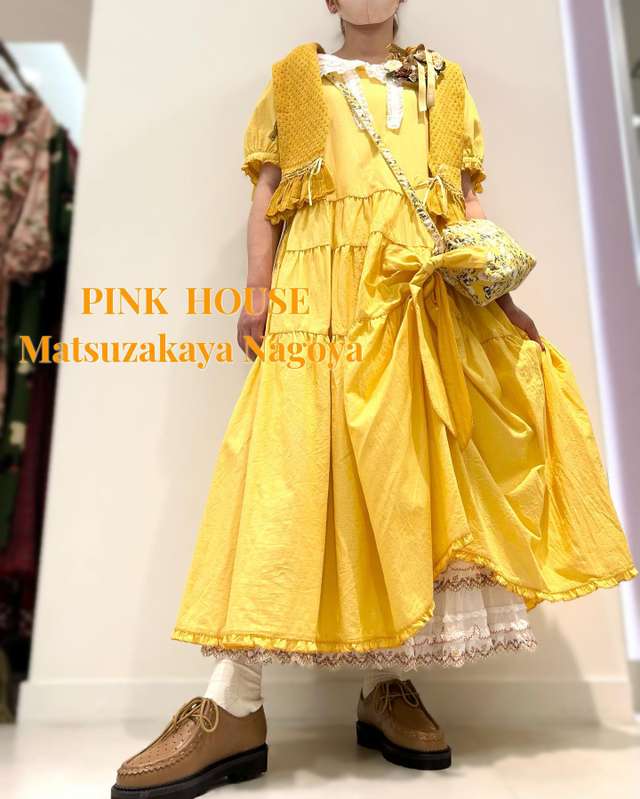 最低価格の 希少☆ピンクハウスの薔薇ハートリースコサージュ☆黄色