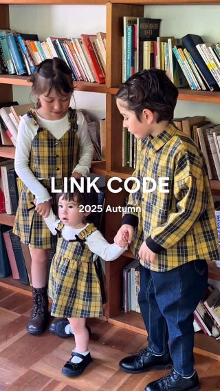 おそろい】チェック柄長袖Tシャツ ロンT 2025秋冬 ｜子供服&ベビー服