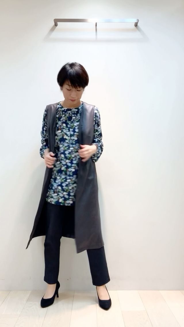 Leilian★　レリアン　チュニック　ミニワンピース　花柄　大きいサイズ17号 Leilian☆ レリアン チュニック ミニワンピース 花柄 大きい