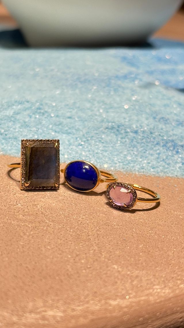 elafonisi] rectangle ametrine pave diamonds ring｜ARTIDA OUD（アル