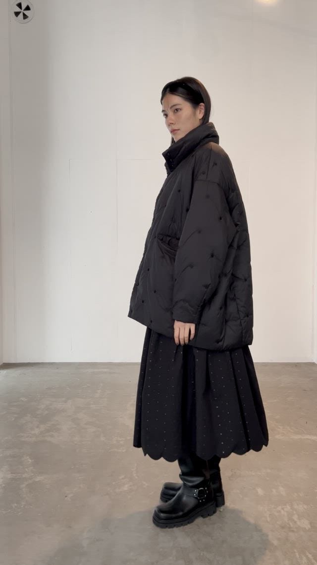 COEL Online Storeスカラップジャガードフレアスカート(36 ホワイト