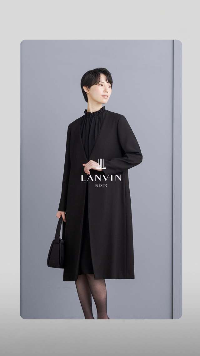交渉中　ワランワヤン　Lブラック Vネックのロングジャケットアンサンブル 9号・ブラック｜東京ソワール